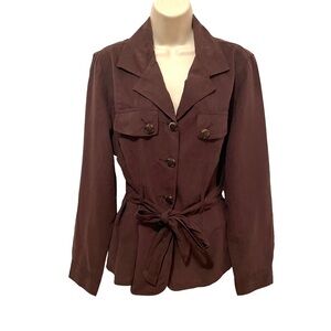 Cato Women’s Lightweight Wrap Jacket Faux Suede Size Large Brown